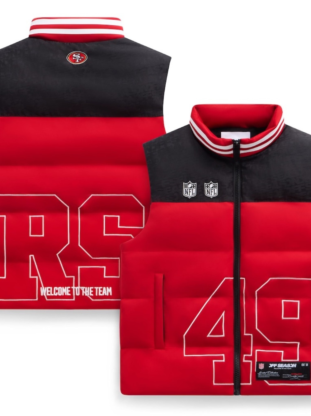 Off Season San Francisco 49ers Team Puffer Vest